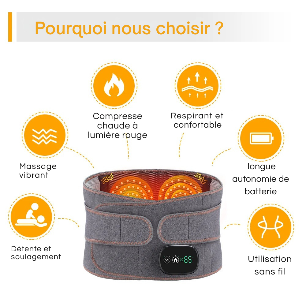 Ceinture Lombaire Thermo-Masseuse Conforts